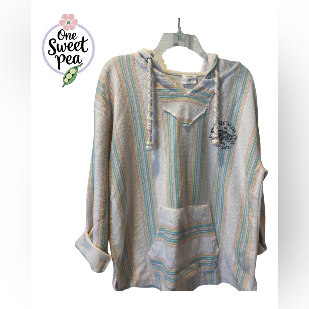 Costal Vibes Multicolor Striped Baja Pullover